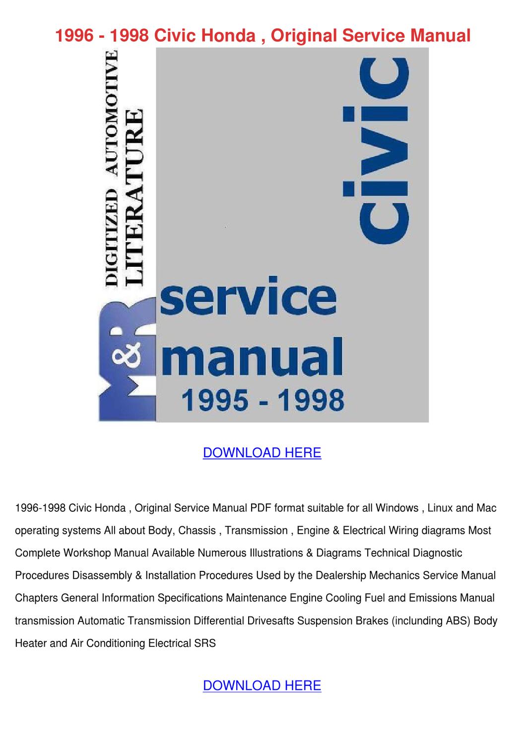 97 Honda Civic Repair Manual Free Download